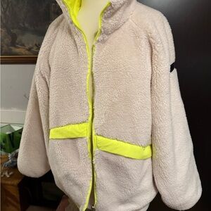 Calvin Klein Performance Women’s Sherpa Jacket with Neon Yellow Accent